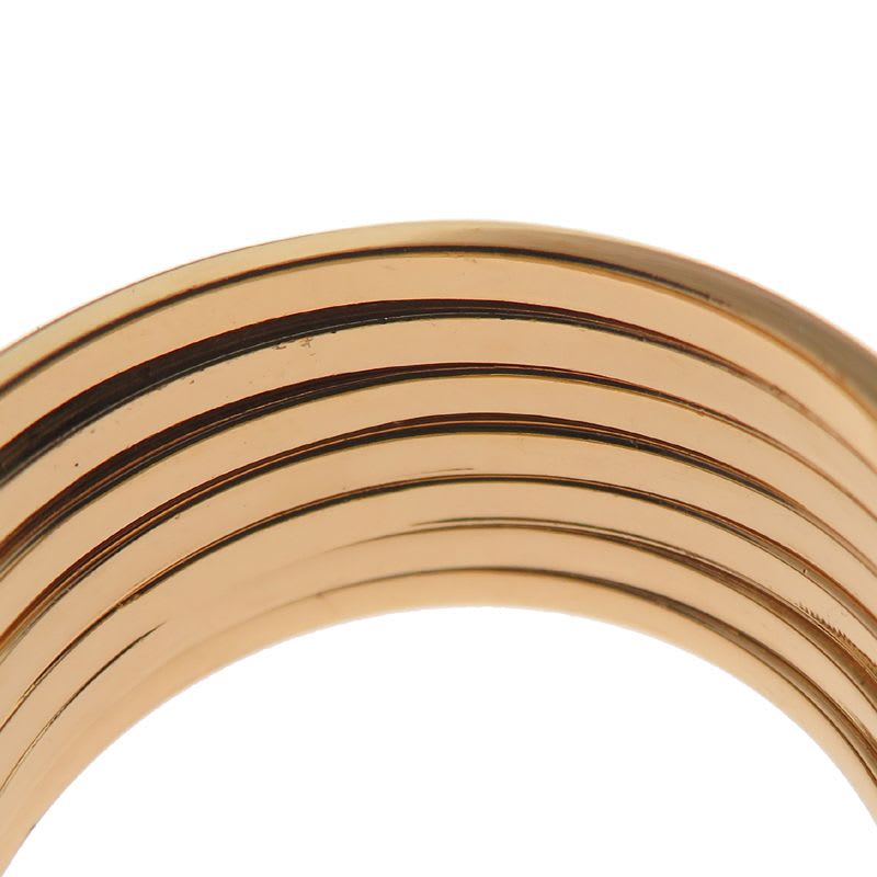 Fendi Intrecciato Stud Diamond Gold Ring — view 6