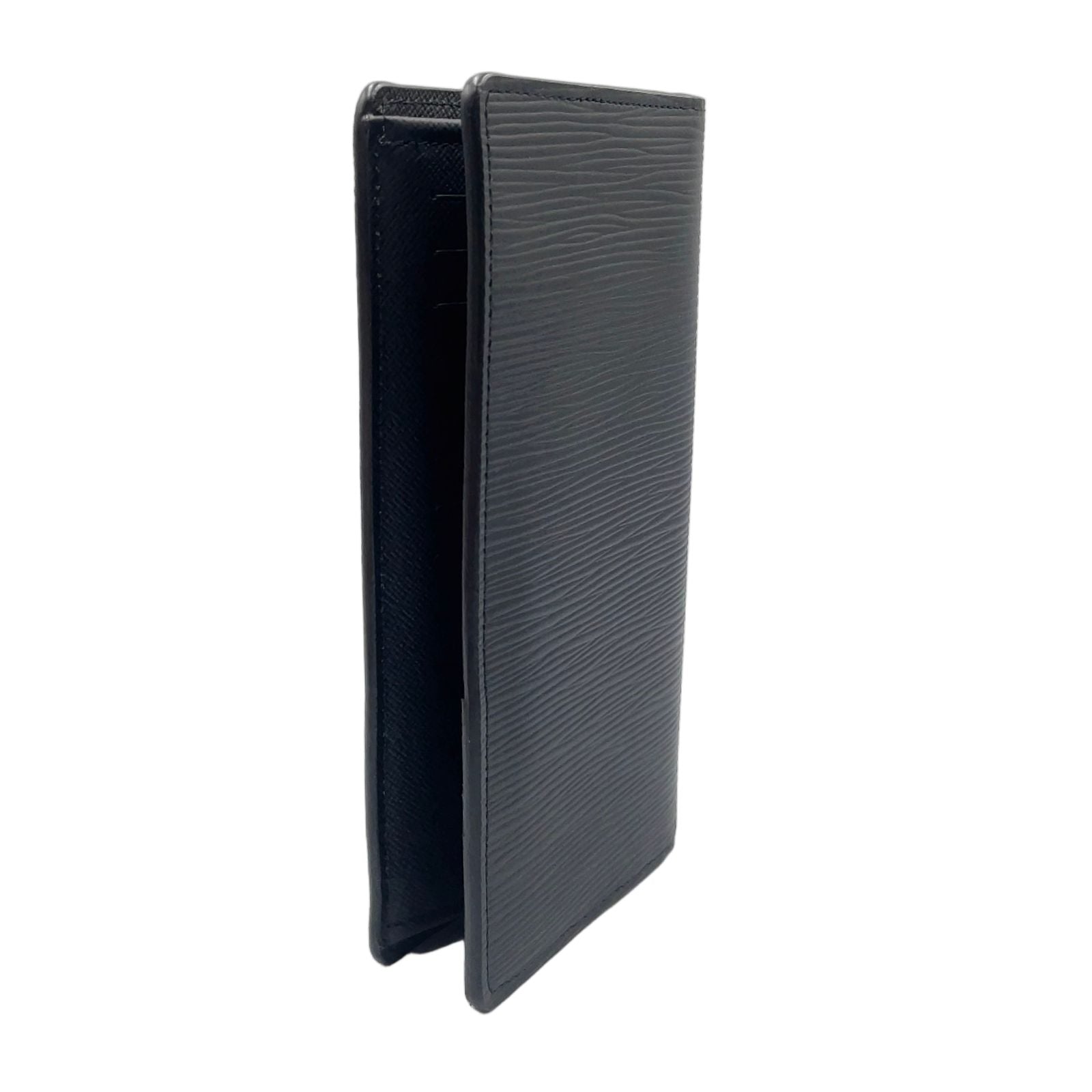 Louis Vuitton Portefeuille Brazza Epi Initial Leather Black Bifold Wallet Silver — view 2