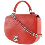 Chanel Chain Shoulder Quilted 2-Way Calf Red Bag — view 2