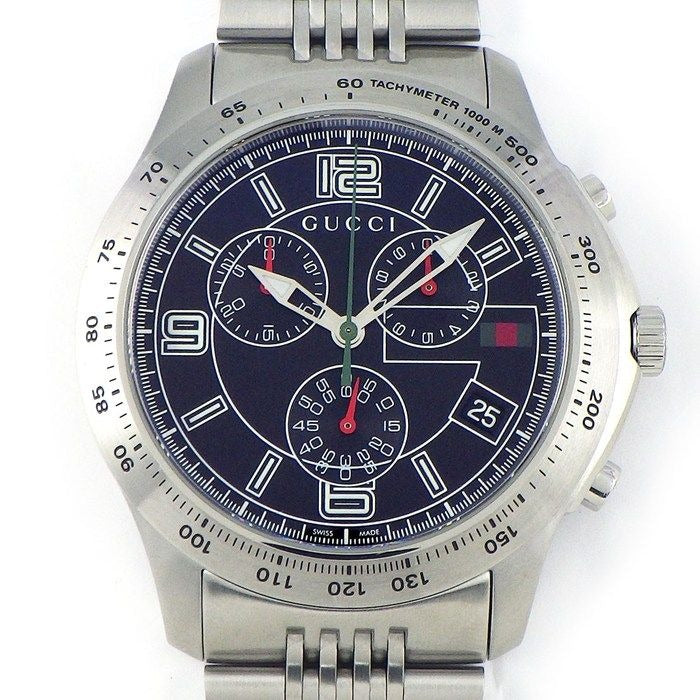 Gucci Watch G-Timeless 126.2 Black Dial Date Chronograph Small Second