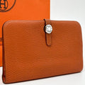 Hermes Dogon GM Orange Bifold Taurillon Clemence Wallet