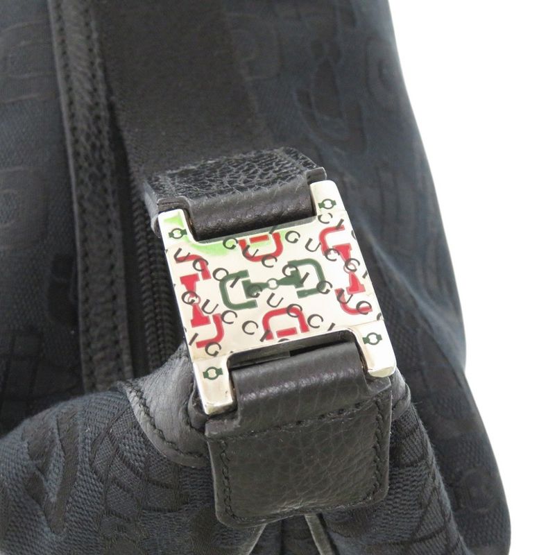Gucci Horsebit Pattern Canvas Black Shoulder Bag 1563 — view 9