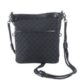 Gucci GG Canvas Leather Shoulder Bag Crossbody Messenger Black