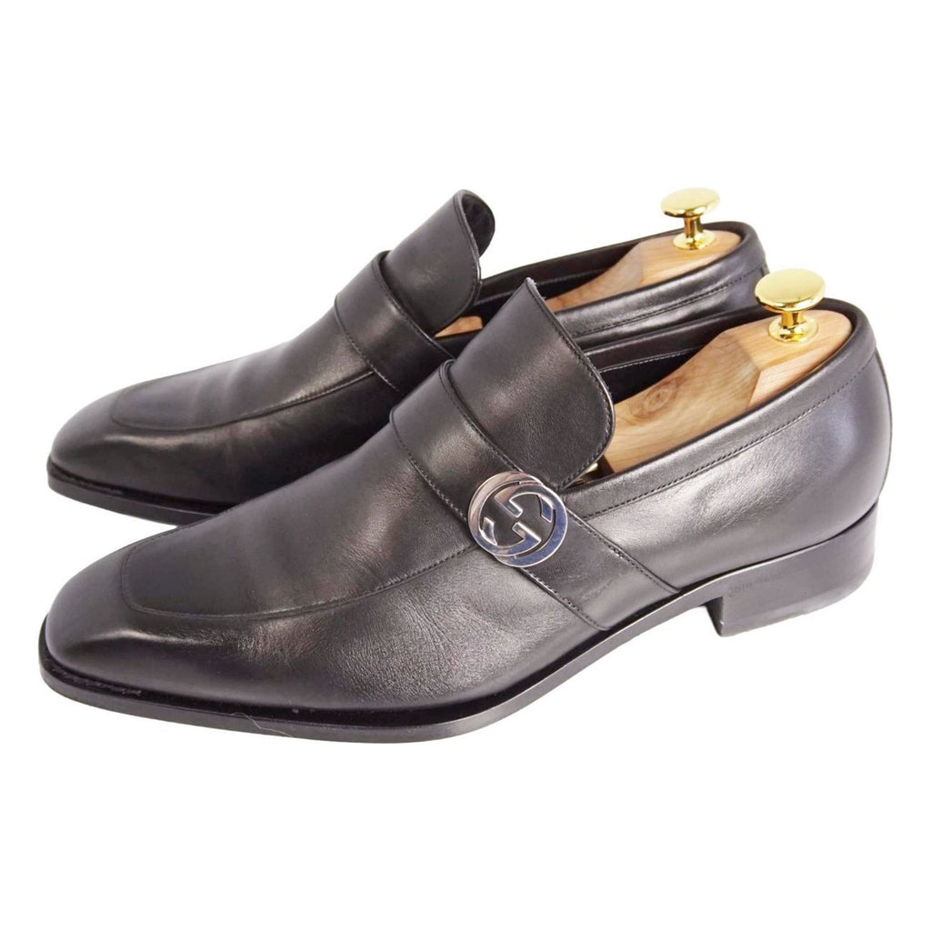 Gucci Loafers Business Shoes Interlocking Leather — view 2