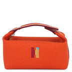 Hermes Handbag Bride-a-Brac PM Pavillon Orange Fu Silver Canvas Pouch