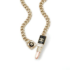 Chanel Choker Gold Black Pink Coco Mark Lip Rhinestone Chain — view 2