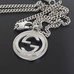 Gucci Necklace Interlocking Silver 925 55 cm E1357
