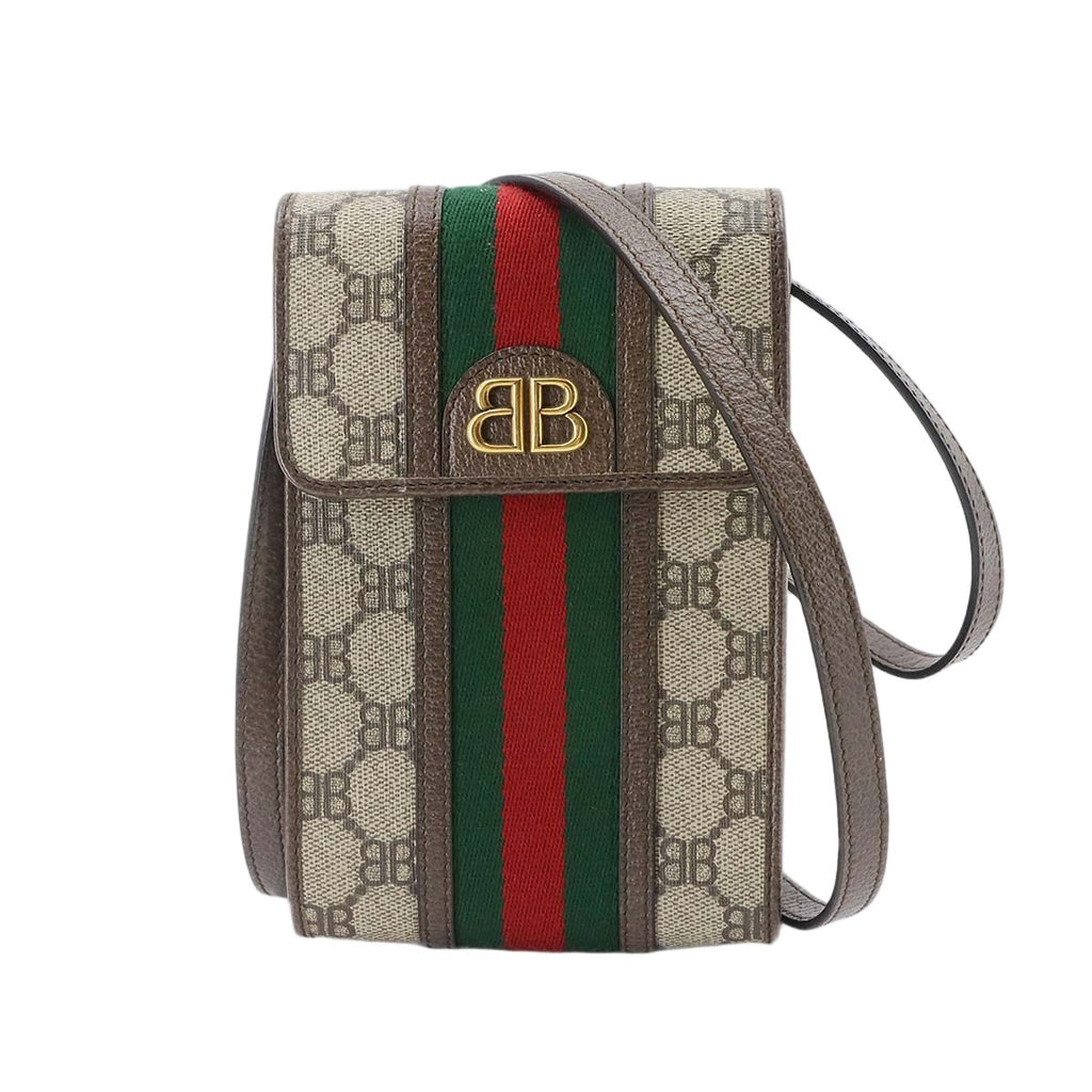 Gucci Project Phone Pouch Shoulder Bag Leather Beige