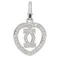 Cartier 18K White Gold Diamond 2C Necklace Top