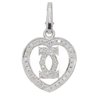 Cartier 18K White Gold Diamond 2C Necklace Top