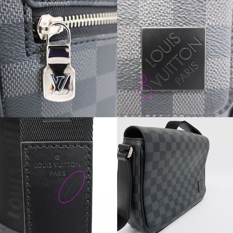 Louis Vuitton District PM Damier Graphite Shoulder Bag Black — view 8
