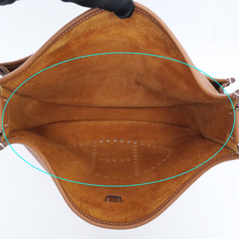 Hermes Evelyne 3 PM Gold Taurillon Clemence W Shoulder Bag Brown — view 5