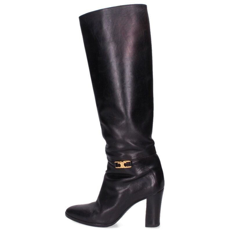Celine Triomphe Leather Long Boots 35