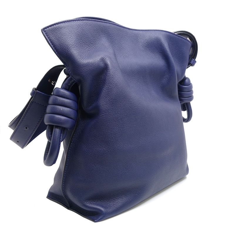 Loewe Flamenco Knot Anagram Shoulder Bag Leather Purple Silver Hardware — view 3