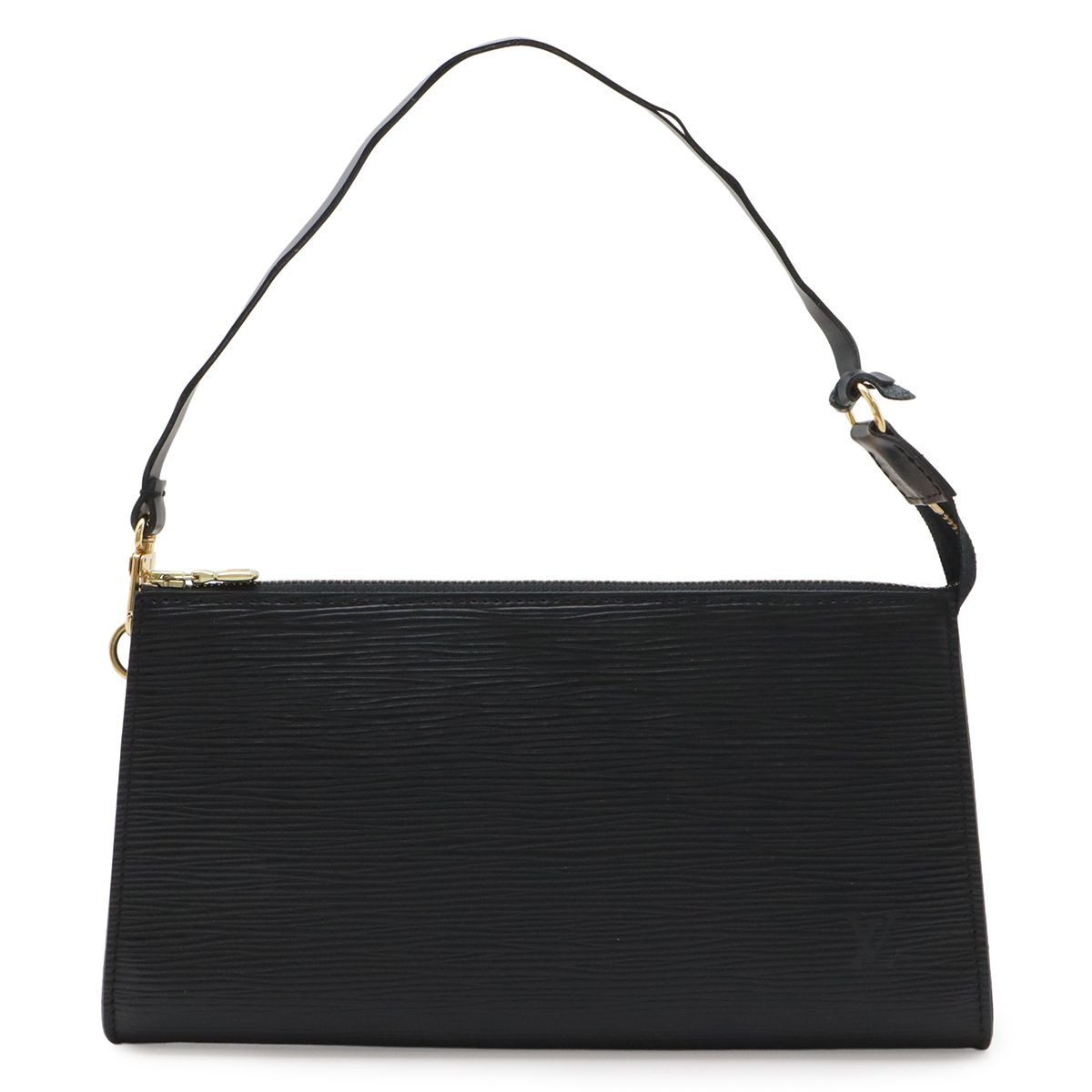 Louis Vuitton Epi Pochette Pouch Handbag Noir Black Gold