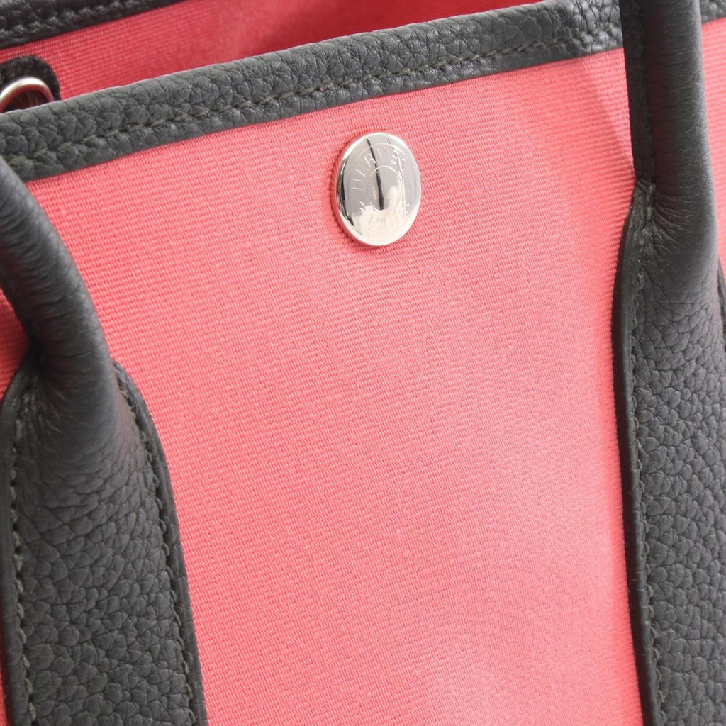 Hermes Tote Garden Party TPM Rose Azale Verlefonce Canvas Leather — view 8