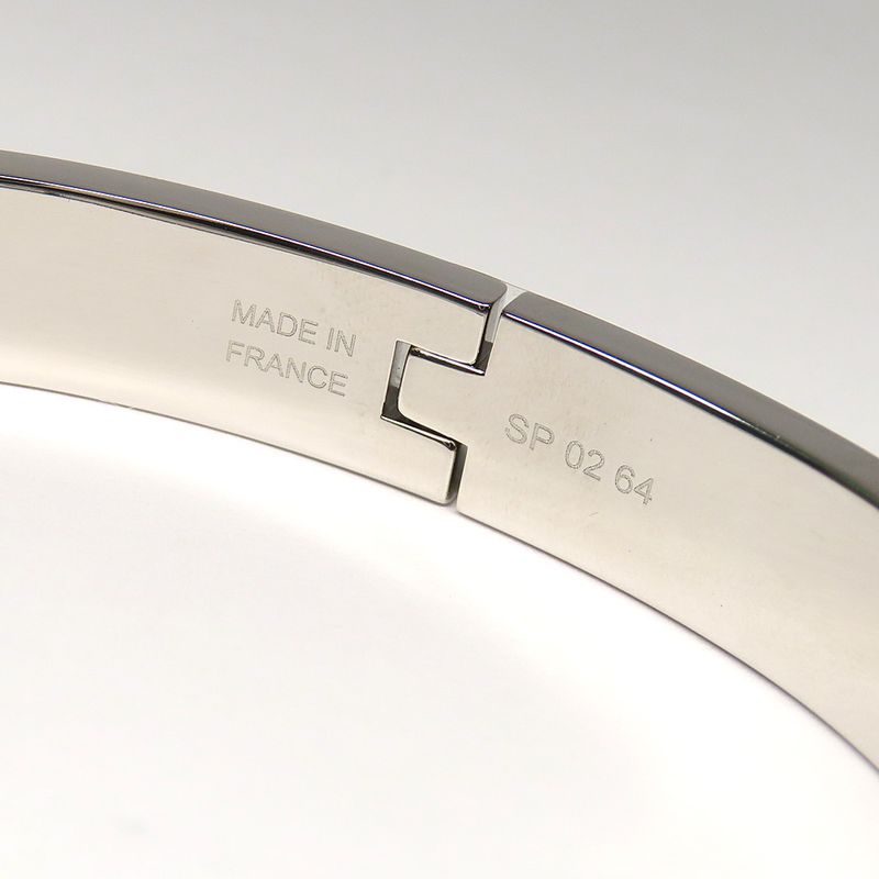Hermes Mini Click Kelly Enamel Bracelet Chardon Palladium — view 7