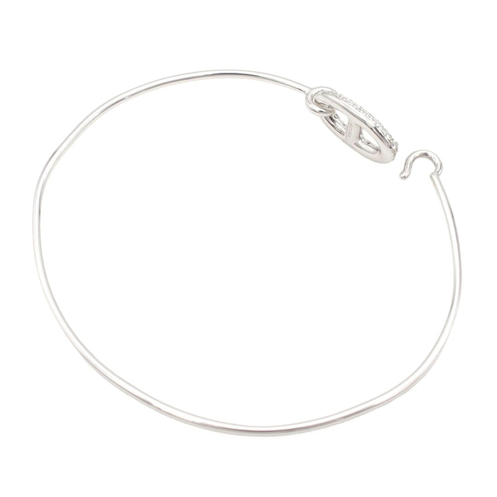 Hermes Ronde Chaine D'ancre Bangle White Gold 18k Diamond Bracelet — view 4