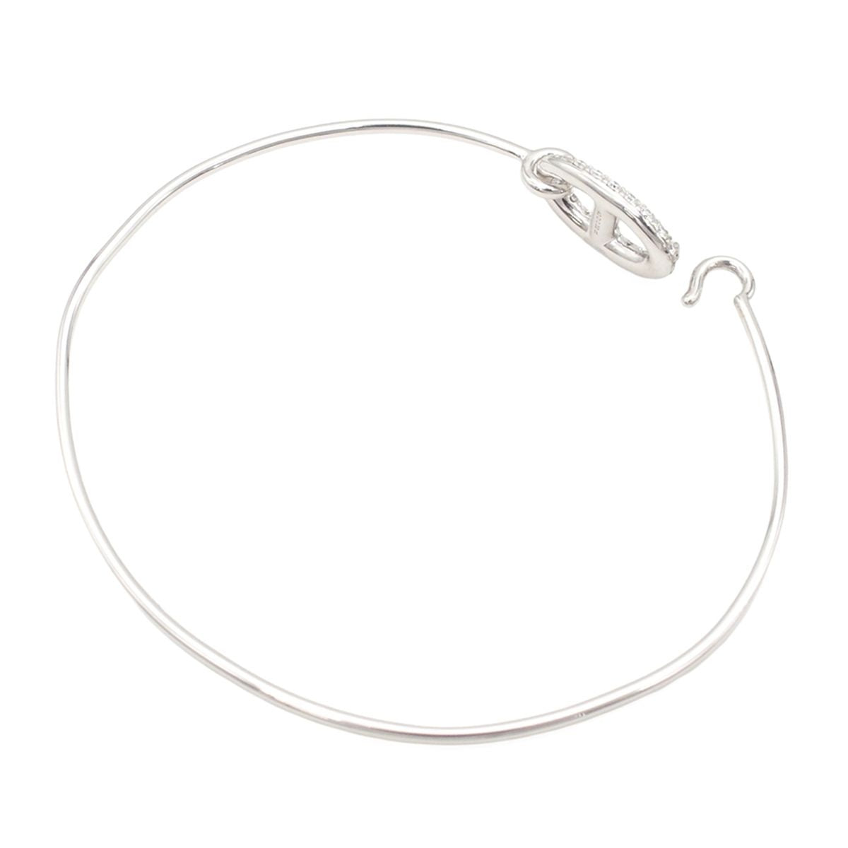 Hermes Ronde Chaine D'ancre Bangle White Gold 18k Diamond Bracelet — view 4