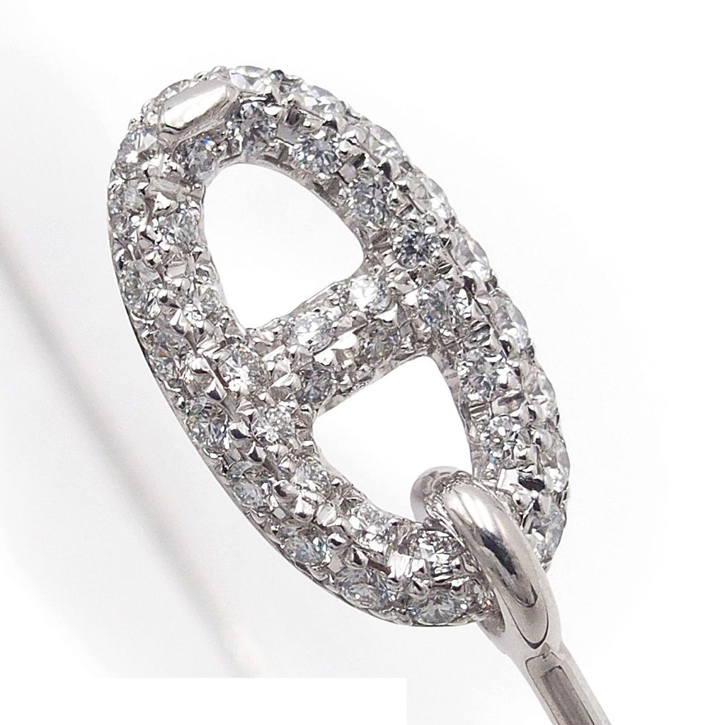 Hermes Ronde Chaine D'ancre Bangle White Gold 18k Diamond Bracelet — view 5