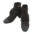 Chanel Short Boots Camellia CC Logo Suede 37C