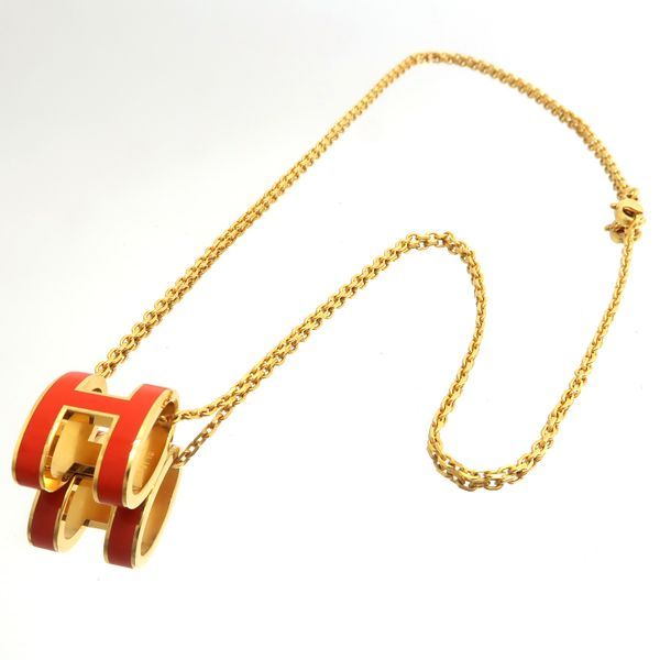 Hermes Pop Ash Necklace GP Orange — view 4