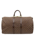Louis Vuitton Boston Bag Keepall Bandouliere 55 Damier Canvas Ebene Gold Brown