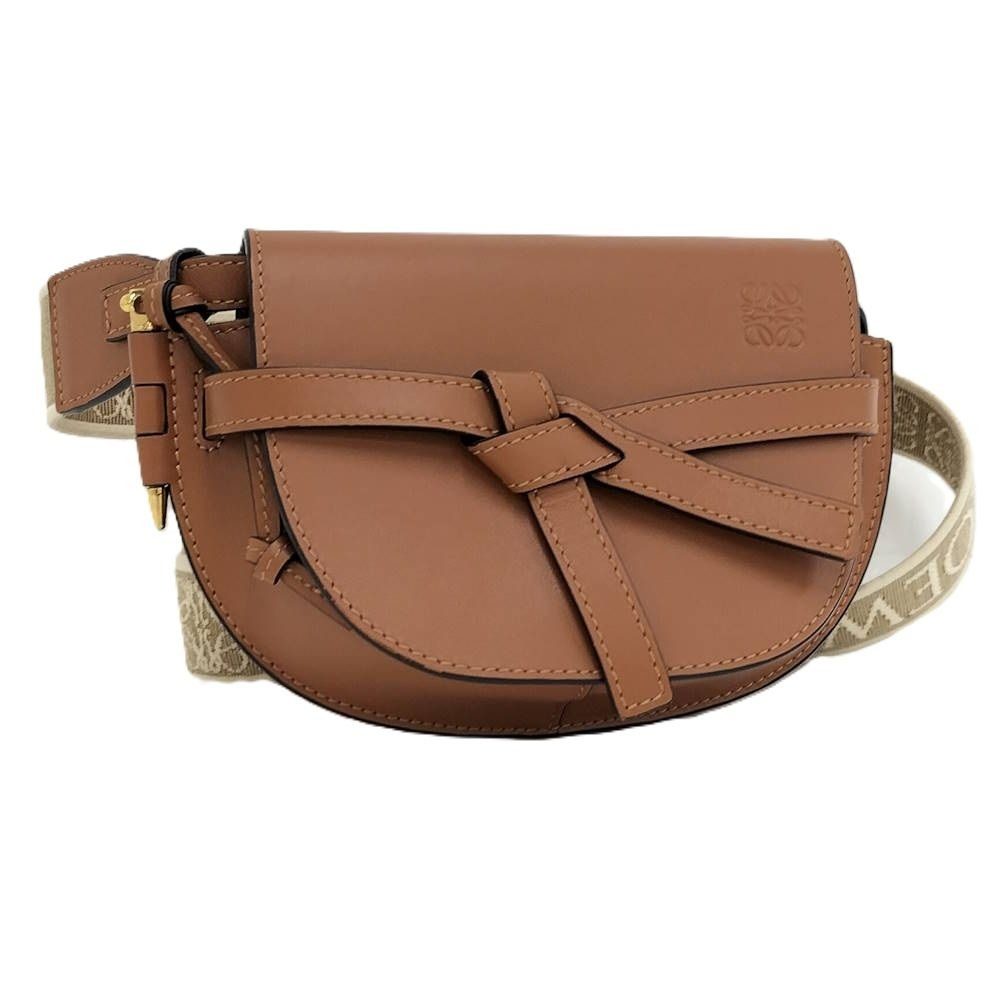 Loewe Gate Dual Mini Shoulder Bag Leather Camel