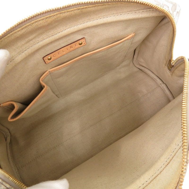 Celine Sulky Carriage Leather Gray White Handbag Boston Bag 1198 — view 6