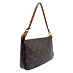 Louis Vuitton Pochette Monogram Leather Brown Light Handbag Gold — view 2