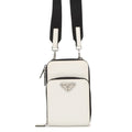 Prada Shoulder Bag Triangle Smartphone Saffiano White