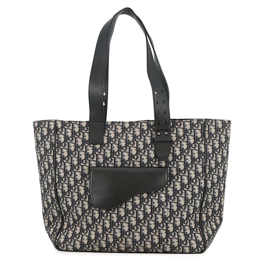 Dior Tote Oblique Saddle Canvas Leather Trotter