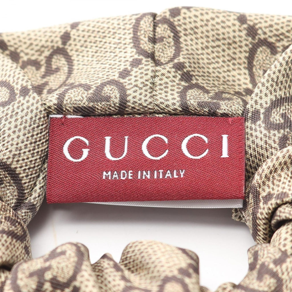 Gucci GG Pattern Scrunchie Silk Beige Brown — view 2