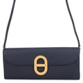 Hermes Wallet Chaine D'ancre to Go Blue Indigo Gold Epsom