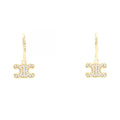 Celine Earrings Triomphe Gold