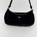 Prada Shoulder Bag Black Velvet Vintage — view 3