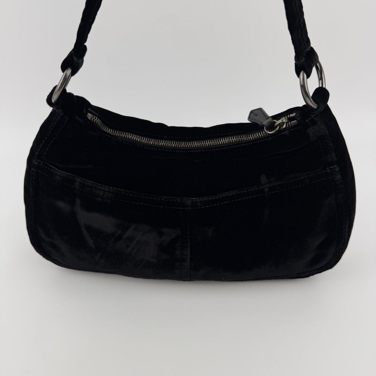 Prada Shoulder Bag Black Velvet Vintage — view 4