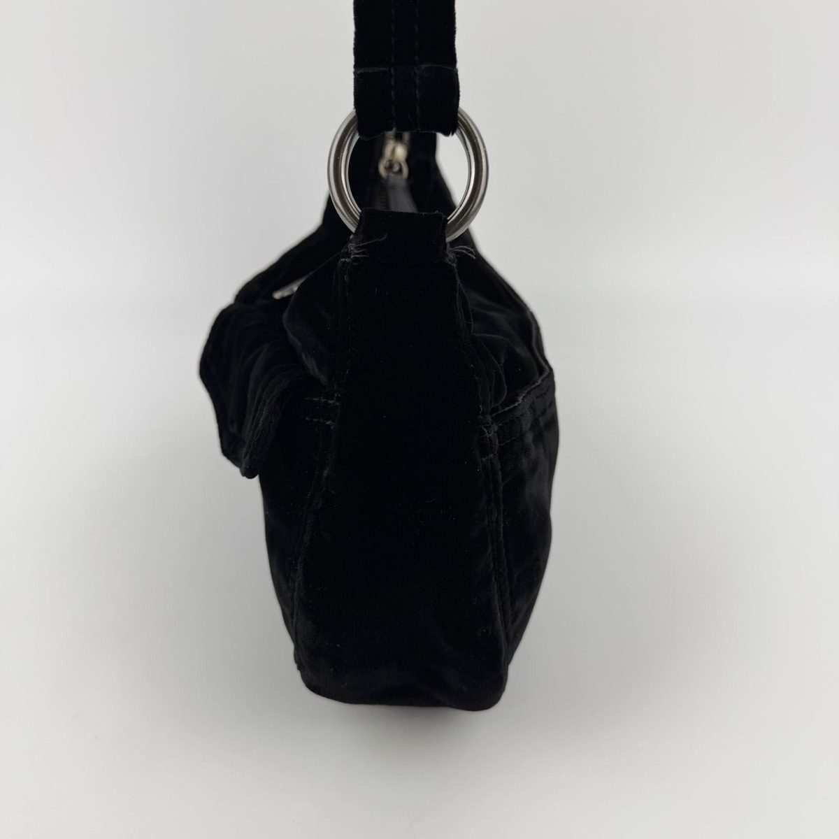 Prada Shoulder Bag Black Velvet Vintage — view 6