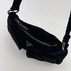 Prada Shoulder Bag Black Velvet Vintage — view 7