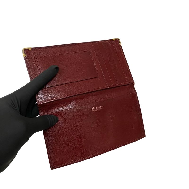 Celine Vintage Carriage Logo Leather Bifold Long Wallet — view 5