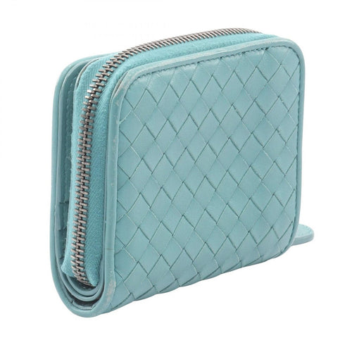 Bottega Veneta Bifold Wallet Intrecciato Light Blue Leather — view 2
