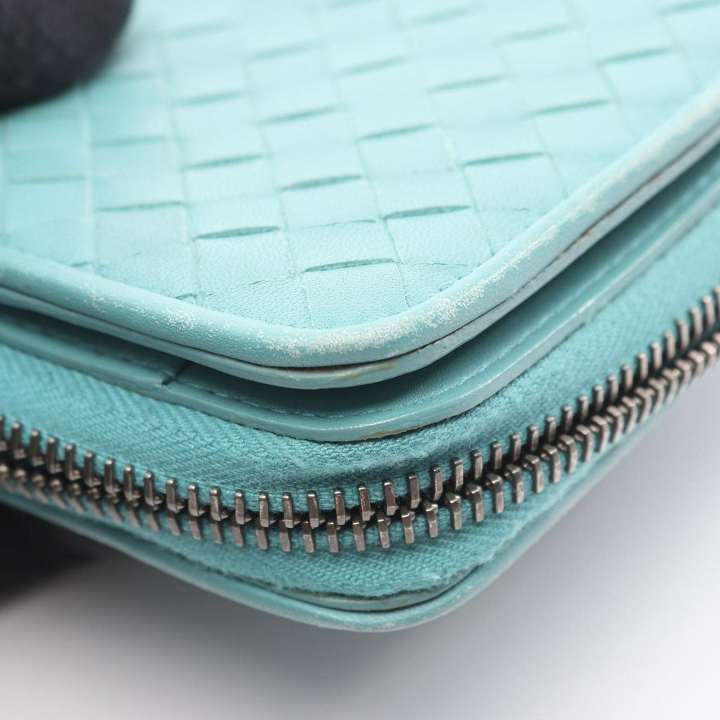 Bottega Veneta Bifold Wallet Intrecciato Light Blue Leather — view 7
