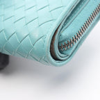 Bottega Veneta Bifold Wallet Intrecciato Light Blue Leather — view 8