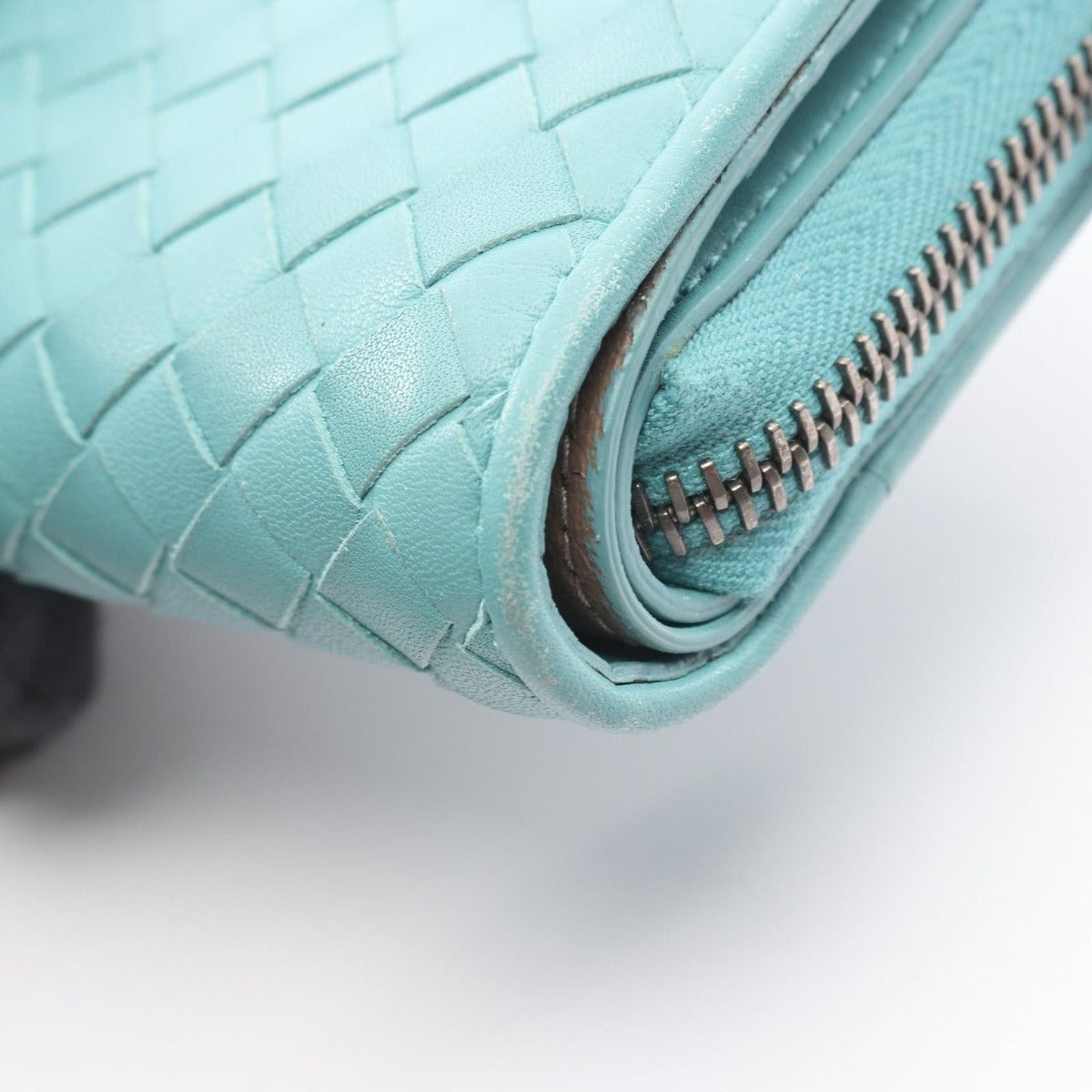 Bottega Veneta Bifold Wallet Intrecciato Light Blue Leather — view 8