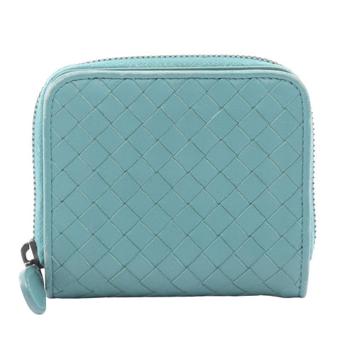 Bottega Veneta Bifold Wallet Intrecciato Light Blue Leather