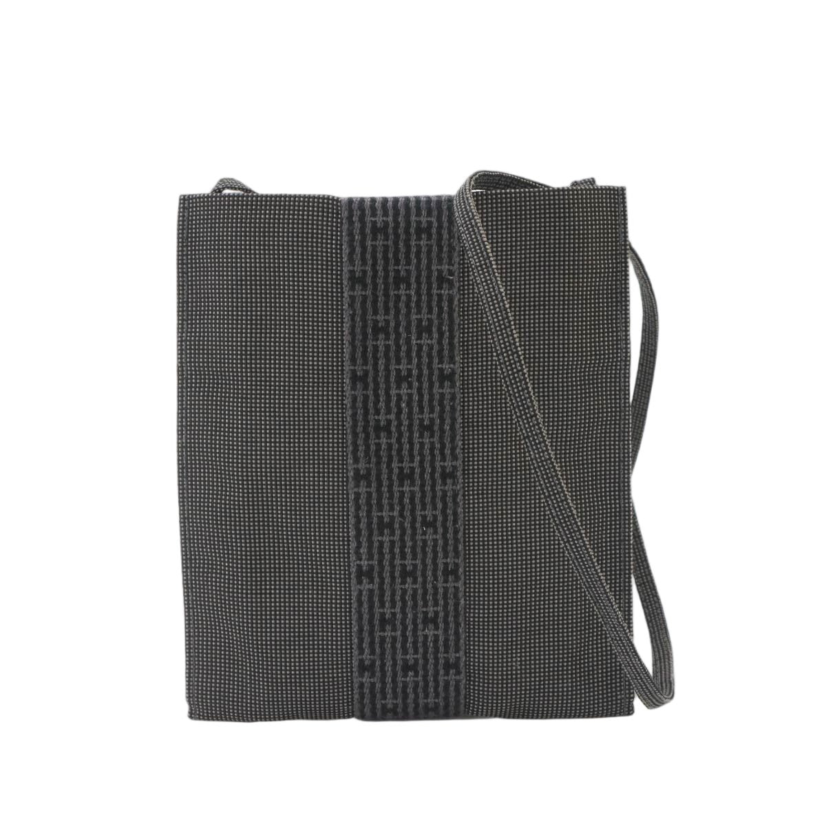 Hermes Her Line Pochette Shoulder Bag Canvas Gray Herline