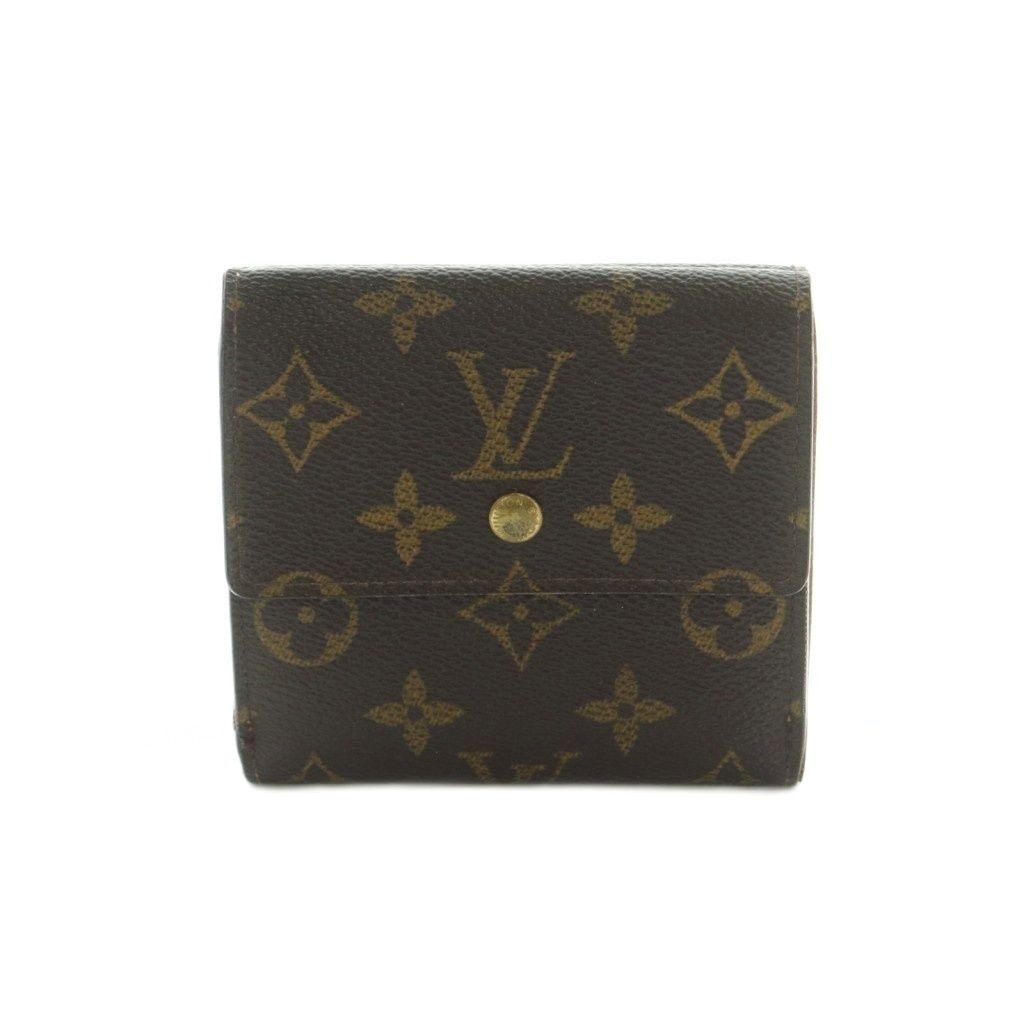 Louis Vuitton Portefeuille Elise Wallet Bifold Coin Purse Monogram Pattern Brown