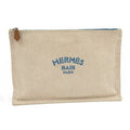Hermes New Yachting GM Clutch Bag Canvas Beige