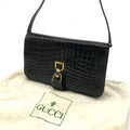 Gucci Croco Vintage Shoulder Bag Combination Black