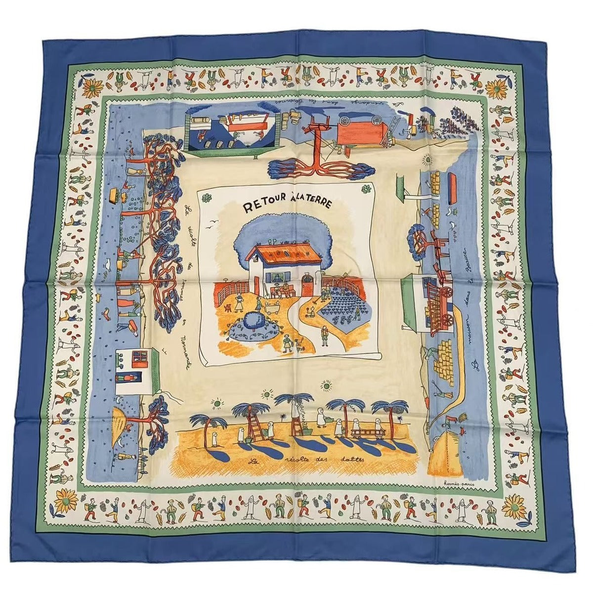 Hermes Scarf Carre 90 RE Tour a la Terre Return Blue Box — view 2